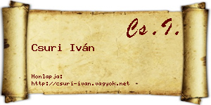 Csuri Iván névjegykártya