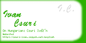 ivan csuri business card